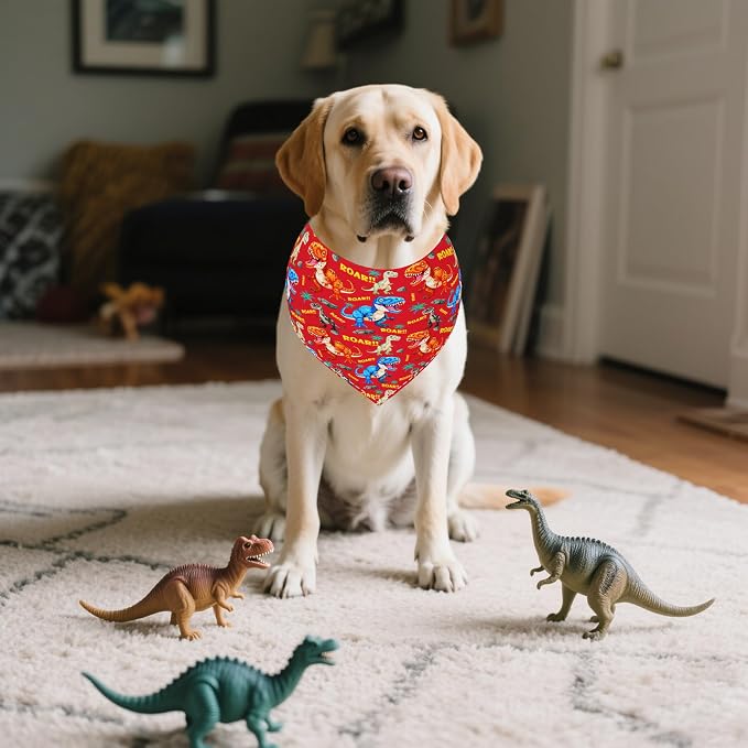 30 Pack Large Dinosaurs Dog Bandanas Stitch Dog Bandana Bulk Reversible Print - Image 5
