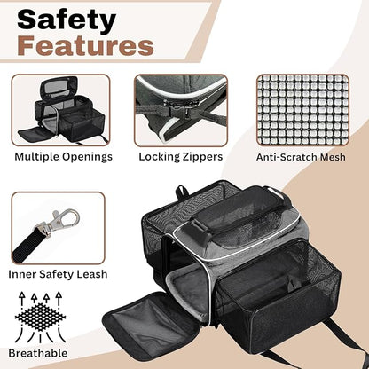 Airline Approved Top-Expanding Pet Carrier on Wheels- Extra Spacious Soft Lined - Image 5