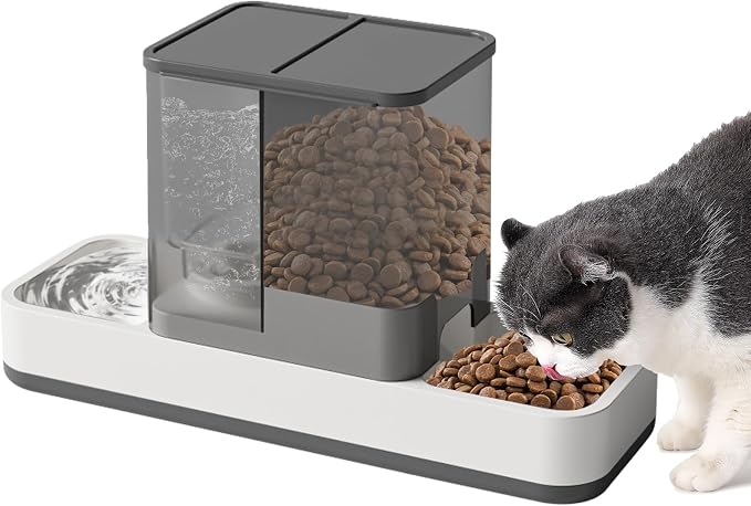 Yummy Sam Automatic Small Pet Feeder and Water Dispenser, 2 in 1 Gravity Cat by YummySam