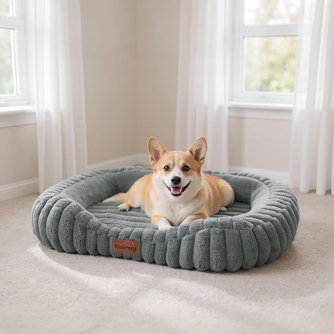 Cute Dog Bed for Medium Dogs, Orthopedic Rectangle Dog Bed by Unknown