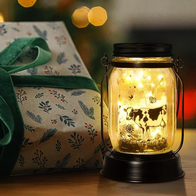 kyoryuger Cow Gifts for Women/Men Cow Lovers Solar Lantern Mom Birthday - Image 2