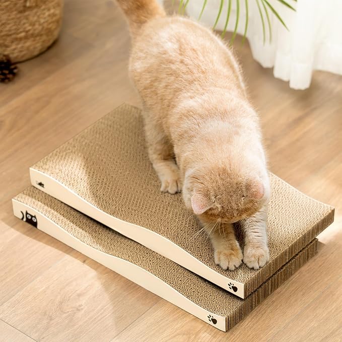 Cat Scratcher, Durable Scratch Pad, Corrugated Cardboard Scratching Board by Conlun