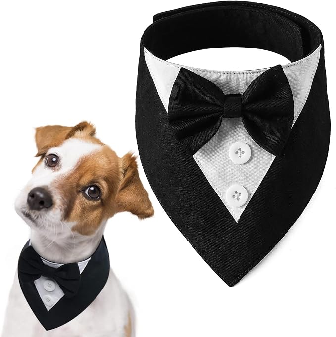 FUAMEY Dog Tuxedo for Large Dogs, Dog Formal Suit Dogs Attire Pet Bow Tie Puppy by FUAMEY