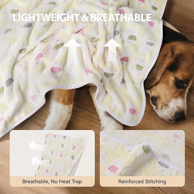 LINENLUX 1 Pack 3 Blankets Super Soft Fluffy Premium Fleece Dog Blankets - Image 2