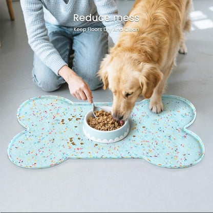 Dog Food Mat Anti-Slip Silicone Dog Bowl Mat Thicker Pet Placemat Waterproof - Image 7
