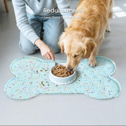 Dog Food Mat Anti-Slip Silicone Dog Bowl Mat Thicker Pet Placemat Waterproof - Image 8