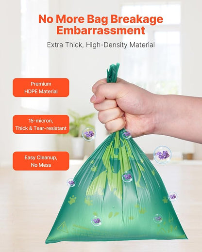 VEVOR Dog Poop Bags, Sturdy & Thick Pet Waste Bags, Biodegradable HDPE Waste - Image 4