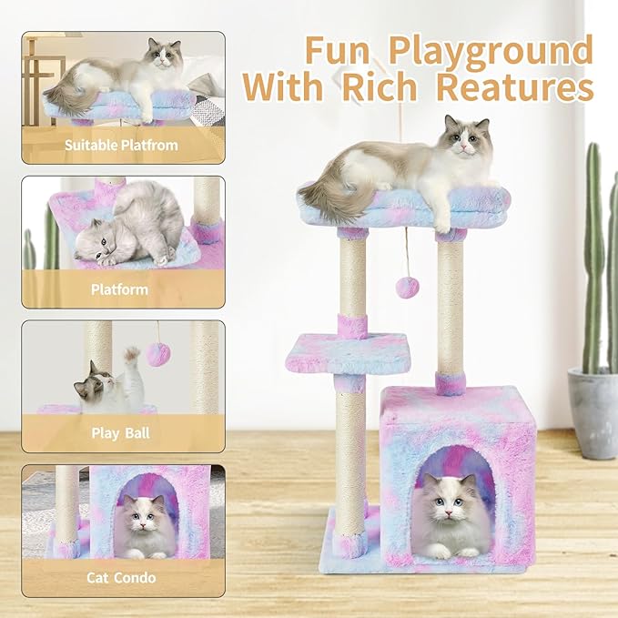 FISH&NAP Cute Cat Tree Kitten Cat Tower - Image 5
