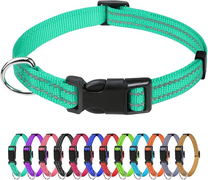 TagME Reflective Nylon Dog Collars, Adjustable Classic Pet Collar by TagME
