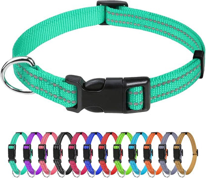 TagME Reflective Nylon Dog Collars, Adjustable Classic Pet Collar by TagME