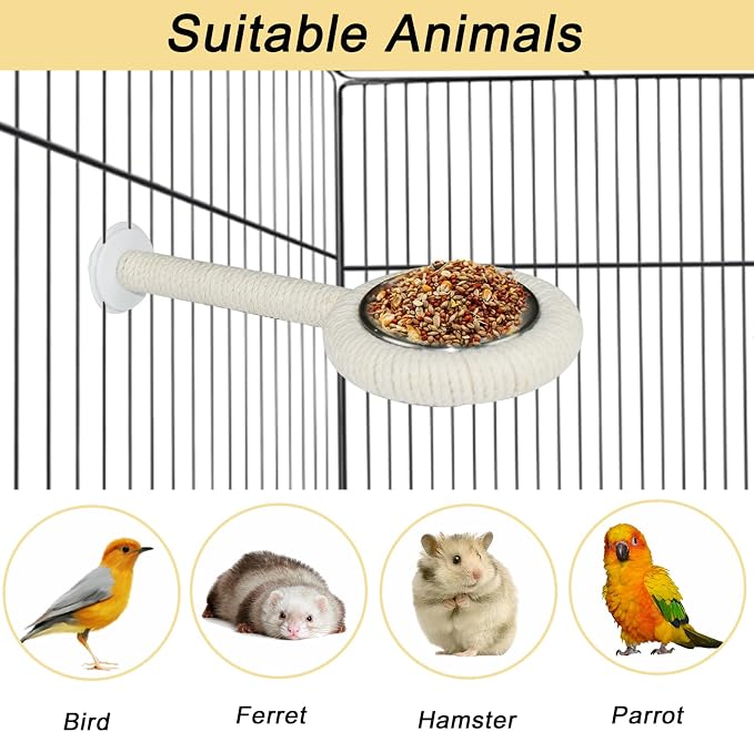 ASOCEA Bird Perch Feeding Cup, Bird Bowls - Image 7