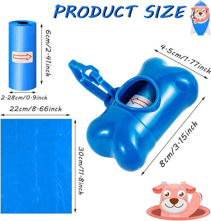 40 Pack Bone Shaped Poop Bag Dispenser Pet Waste Disposal Bag Dispenser - Image 2