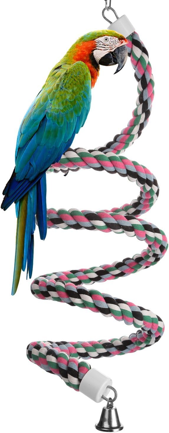 Aigou® Bird Spiral Rope Perch, Cotton Parrot Swing Climbing Standing Toys by Unknown