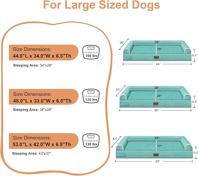 Large Dog Bed Orthopedic Washable: Jumbo Dog Bed Bolster Extra Large Dogs Egg - Image 6