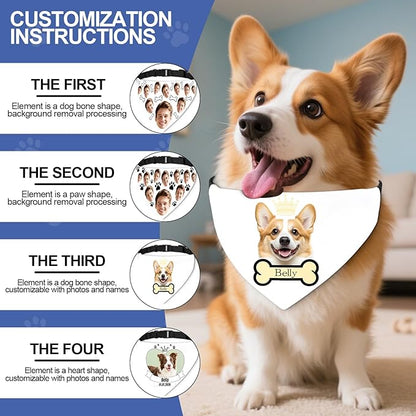 Funny Personalized Dog Bandana Custom Face Design, Custom Dog Bandana - Image 3