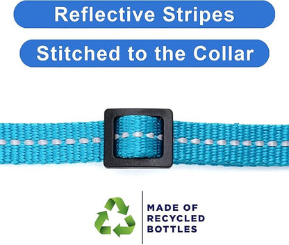 Pawtitas Recycled Teal Reflective Cat Collar – Eco-Friendly Breakaway Safety - Image 4