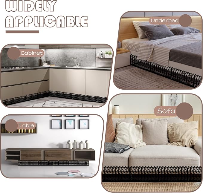 12 Pcs Under Couch Blocker for Bed Adjustable Furniture Plastic Under Bed - Image 6