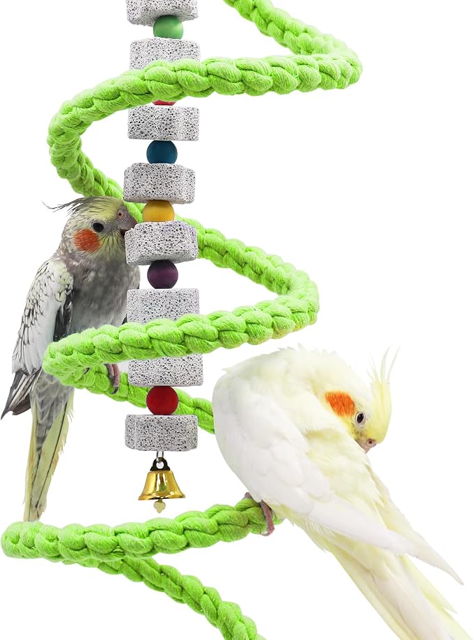 59 Inches Spiral Rope Perch, Cage Stand Pole Accessories, Climbing Toy - Image 3