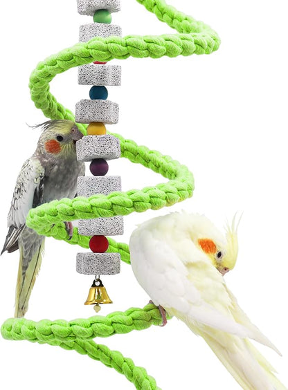 59 Inches Spiral Rope Perch, Cage Stand Pole Accessories, Climbing Toy - Image 3