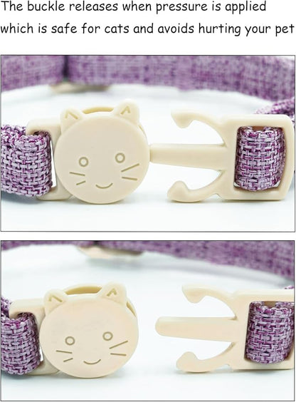 Halloween Cat Collar-2 Pack Cat Collar Orange and Purple Linnet - Image 3