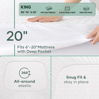 OhGeni 100% Waterproof Mattress Protector, King Size Mattress Soft Pad - Image 5