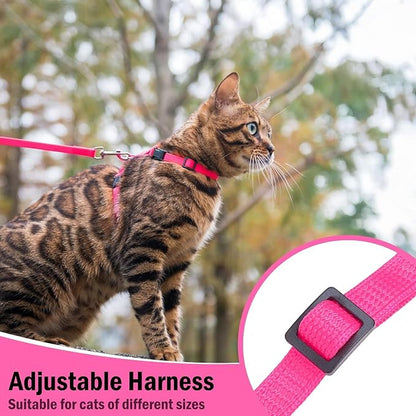 PUPTECK Adjustable Cat Harness and Leash Set Escape Proof Kitten Strap Collar - Image 6