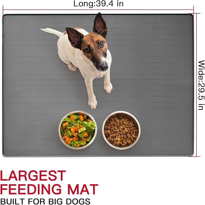 39.4"x29.5" Largest Pet Food Mat, Silicone Dog Mats - Image 2