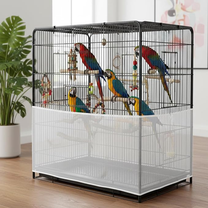 2pcs Large Bird Cage Seed Catcher Guards, Breathable Airy Nylon Mesh Material - Image 6