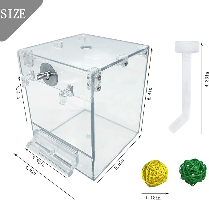 kathson Acrylic Bird Cage Bath Box, Parrot Hanging Tube Shower Box Birds - Image 3