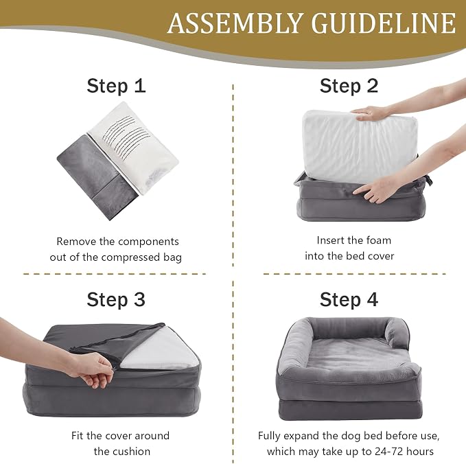 Bedfolks Orthopedic Dog Bed, Waterproof Dog Sofa Bed - Image 6
