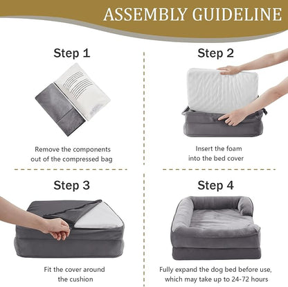 Bedfolks Orthopedic Dog Bed Extra Small, Waterproof Dog Sofa Bed - Image 6