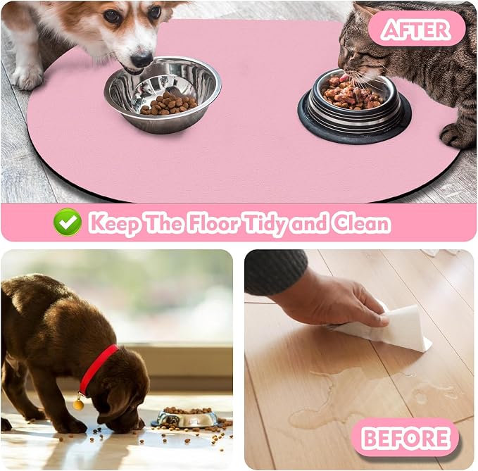 Dog Feeding Mat 24''x16'', Absorbent Pet Food Mat, No Stains Quick Dry Pet - Image 5