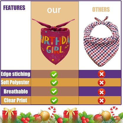 Dog Birthday Party Supplies Dog Birthday Girl Bandanas Party Pet Supplies - Image 4