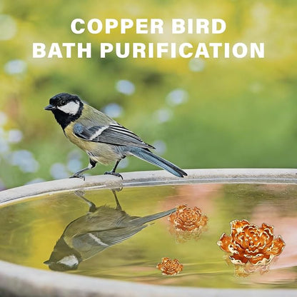4 Pcs Peony Shape Bird Bath Copper Disk Accessories, Brass Bird Bath - Image 7