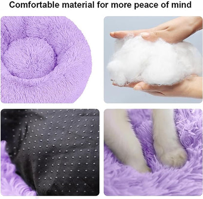 Dog Bed for Small Medium Large Dogs, 20 inch Calming Dogs Bed, Washable-Round - Image 2