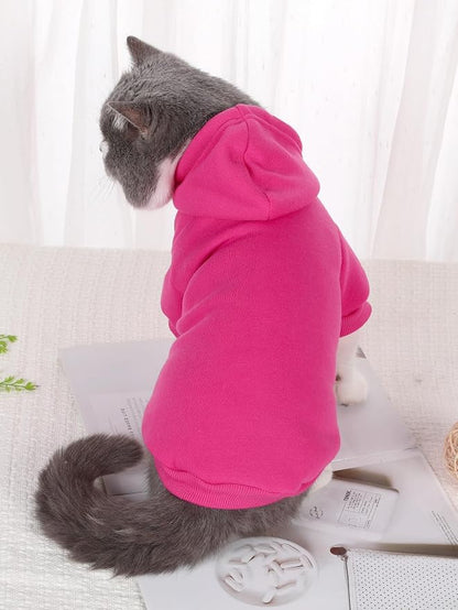 QWINEE Basic Dog Hoodie Sweatshirt Puppy Sweater Warm Cat Costumes Pet Clothes - Image 2