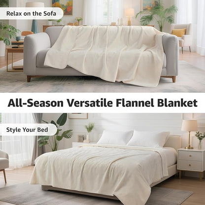 LOOBANI Waterproof Blanket for Bed: Reversible Soft Flannel Twin Bed Blanket - Image 8