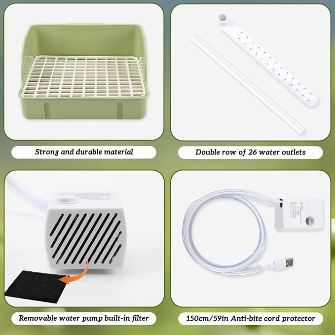 Automatic Bird Bath with Pump, Parrot Bathtub with Anti-Bite Cord Protector - Image 4