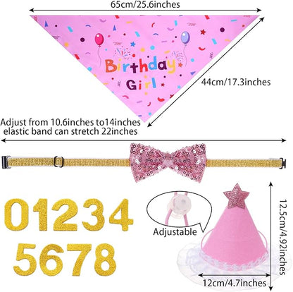 hoyuwak Dog Birthday Party Supplies Girl Boy Dog Birthday Bandana Bow Hat - Image 2