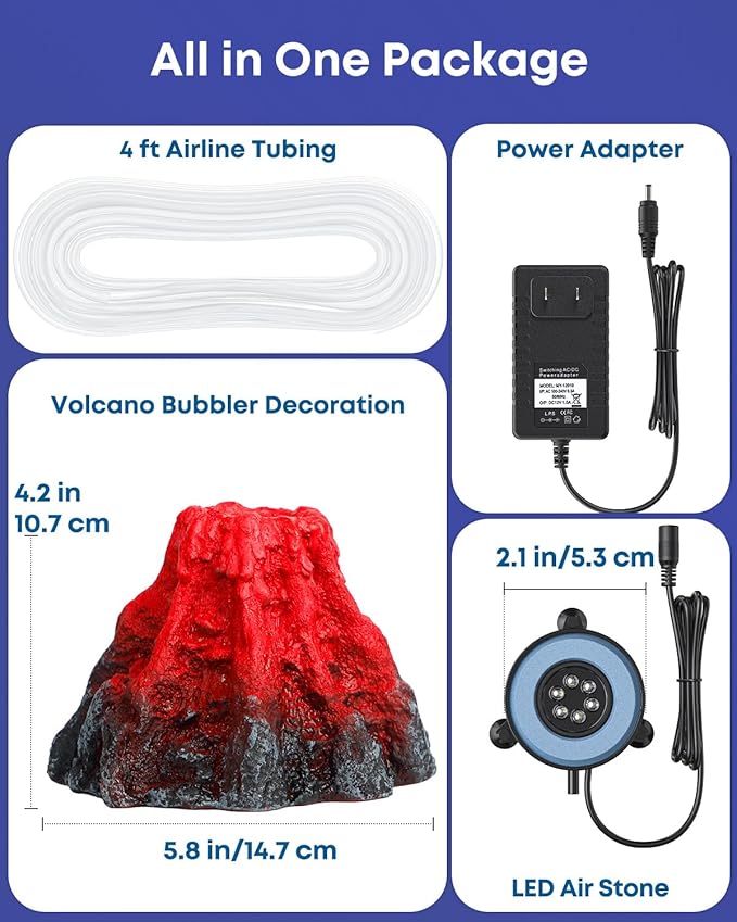 Uniclife Fish Tank Decorations, Realistic Resin Aquarium Volcano Decorations - Image 3