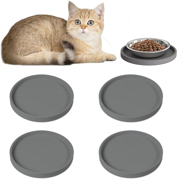 Arespark Pet Silicone Food Mat, Round Eating Tray by Arespark