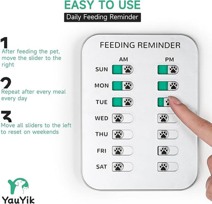 Dog Feeding Reminder, Magnetic OR Double Sided Adhesive Application, AM/PM - Image 6