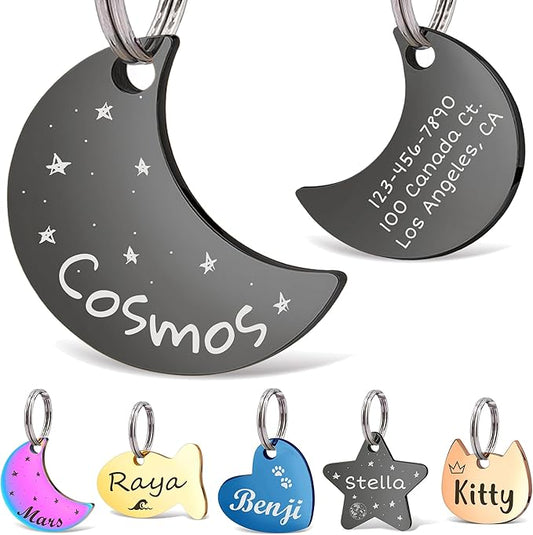Anavia Small Size Dog Cat ID Tags, Small/XS Personalized Color Plated Stainless by Anavia