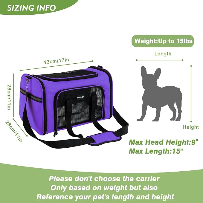 Soundy Dog Carrier Cat Carriers Airline Approved Pet Carrier - Image 5
