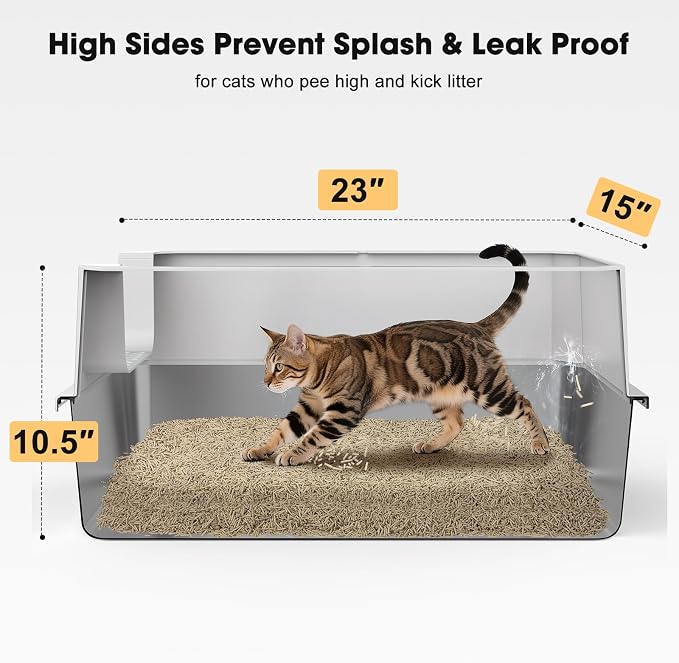 FURTIME Stainless Steel Litter Box - Image 3