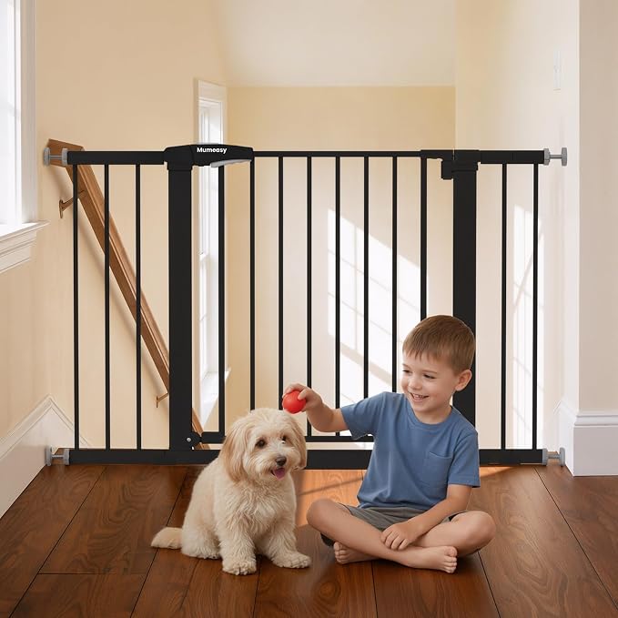 29.7-46" Extra Wide Baby Gate for Stairs, Pressure Mounted Dog Gate Indoor for by Mumeasy-FocusonBabyPetSafetyGate