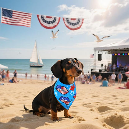 30 Pcs Patriotic Small Dog Bandanas Bulk 25 Inch Independence Day Dogs Bandana - Image 7