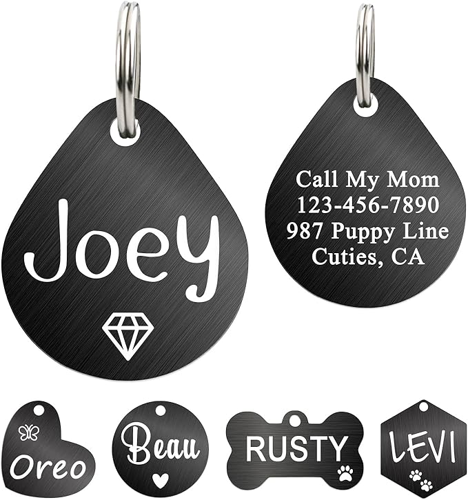 Ultra Joys Dog ID Tag, Custom Dog Tag Personalized Cat Tag, Pet ID Tag by UltraJoys
