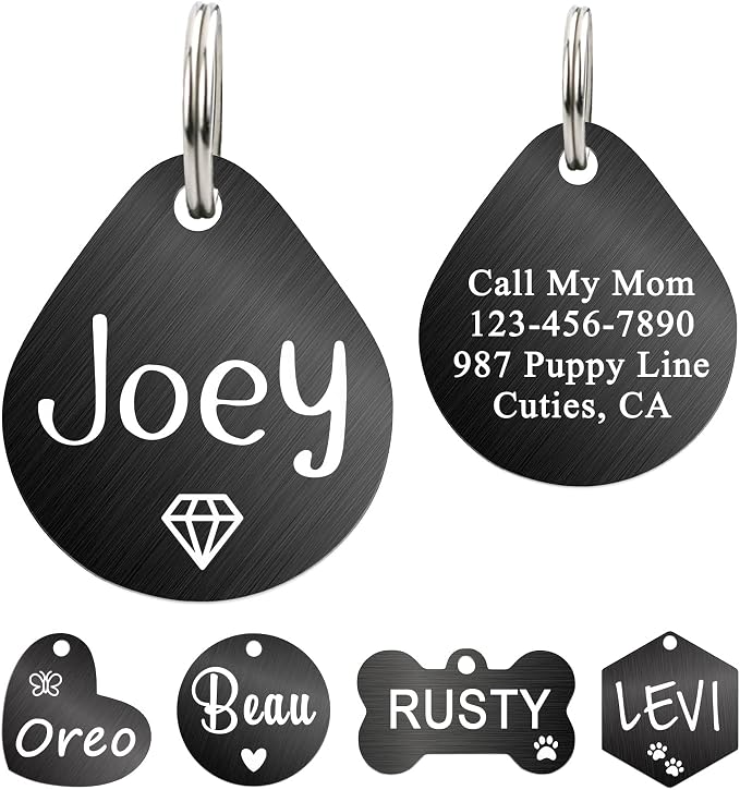 Ultra Joys Dog ID Tag, Custom Dog Tag Personalized Cat Tag, Pet ID Tag by UltraJoys
