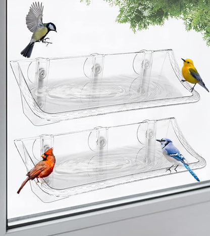 Clear Window Mounted Bird Feeder Bath by ANBAIMEI-LookingForwardToJoiningYourLife